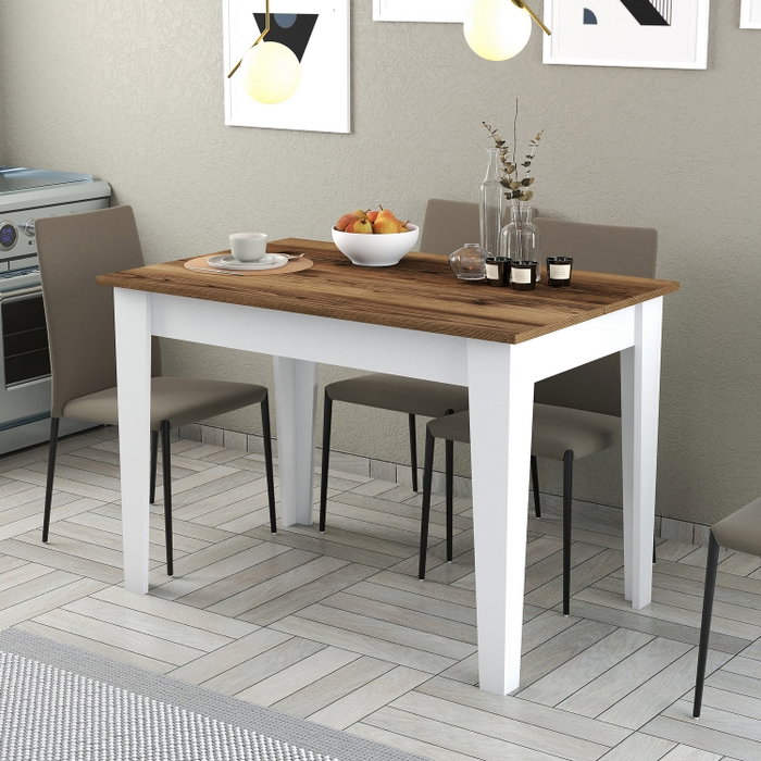 Hanah Home Kiev 511 Mesa de Cocina Nogal y Blanco